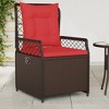 vidaXL Reclining Patio Chair Brown PE Rattan, Powder-Coated Steel Medium - 2 of 4