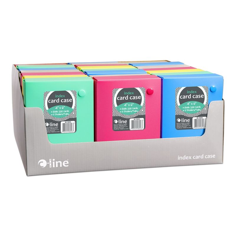 C-Line® 4" x 6" Index Card Case, Assorted Tropic Tones, Pack of 12, 4 of 5