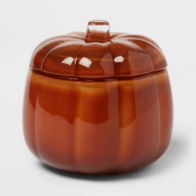 Lidded Glass Pumpkin Bourbon Jar Candle 20oz - Threshold™