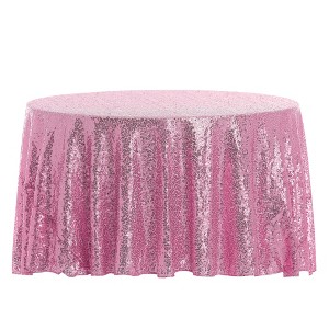 Unique Bargains Polyester Sequin Dining Room Parties Dances Round Tablecloth 1 Pc - 1 of 4