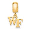 Black Bow Jewelry 14k Yellow Gold Plated Sterling Silver Wake Forest Demon Deacons NCAA Bead Charm - 2 of 4