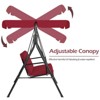 Anybear Red 3-Person Outdoor Swing with Iron Frame and Polyester Seat - 4 of 4