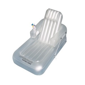 Swimline 74" Water Sports Kickback Adjustable Inflatable Swimming Pool Lounger Raft - Blue - 1 of 4