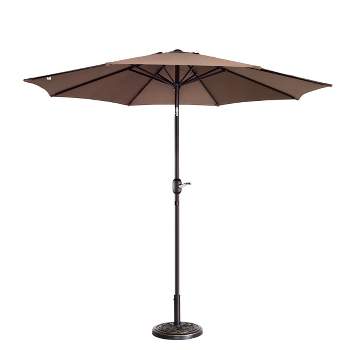Nature Spring Auto Tilt Patio Umbrella - 9', Brown