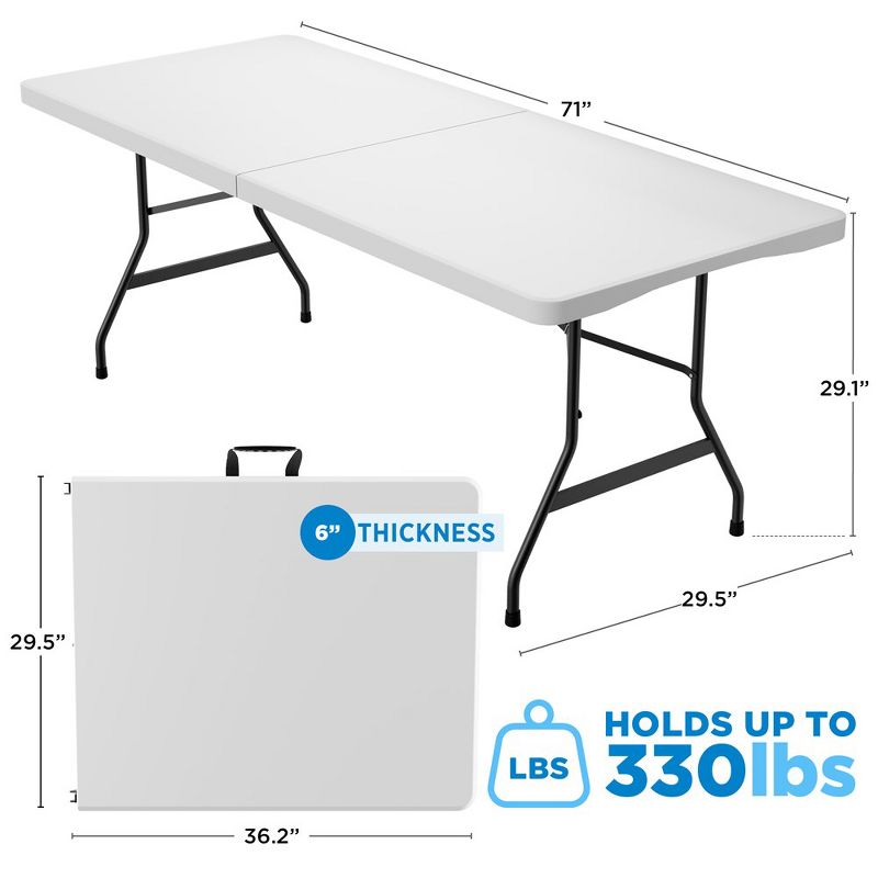 Folding Table White Plastic, BY Sorfey, 3 of 7