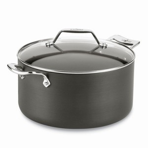 All-Clad 7 Quart Nonstick Stockpot with Multi-Purpose Insert and Lid, Essentials Hard Anodized Cookware, Black - 1 of 4
