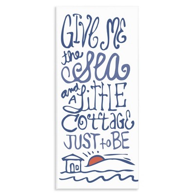 Stupell Industries Sea & Cottage Beach Life Calligraphy, 7" x 17"