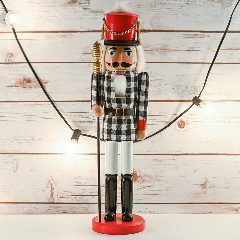 Ornativity Christmas Wooden Checkered Soldier Nutcracker - 15 in, 3 of 8