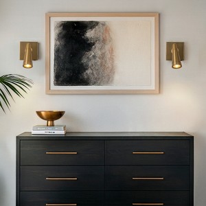 ALOADECOR Rechargeable Cordless Wall Sconce USB-C LED Brass Spot Light with Remote Light for Bedroom, Hallway, Decor（2 PACK） - 1 of 4