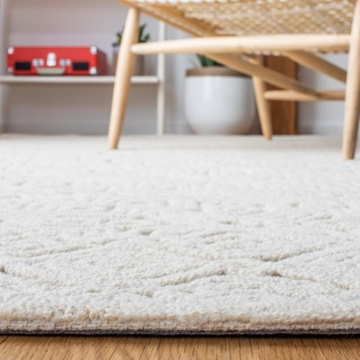 Ivory Geometric Hand-Tufted Wool Runner Rug, 2'3" x 8'