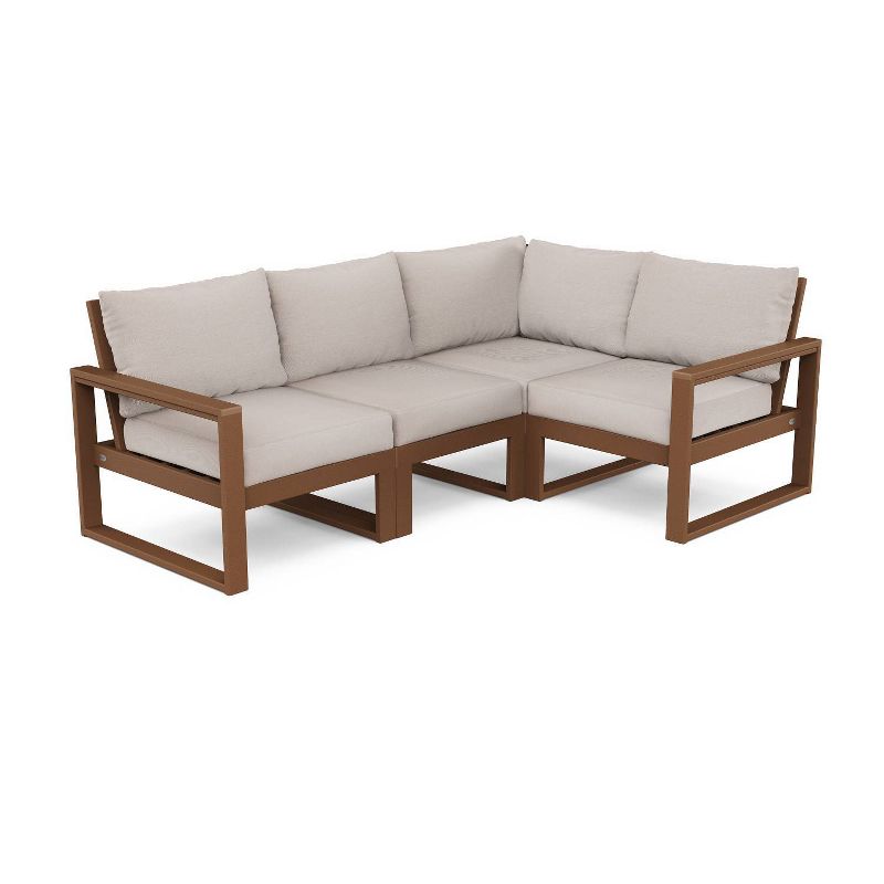 POLYWOOD 4pc EDGE Modular Deep Seating Outdoor Patio Sectional Sofa Furniture Set, 1 of 2