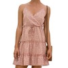 Anna-Kaci Women's Sleeveless V-Neck Mini Dress with Adjustable Spaghetti Straps and Tiered Ruffle Hem - 4 of 4
