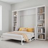 Queen Size Murphy Bed with Built-in Desk and Side Bookshelves, Space-Saving Foldable Wall Bed with Storage - 3 of 4