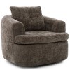 Sapphtopaz Modern Swivel Accent Chair with Dual-layer Upholstered Sofa Chair with Swivel Base Single Barrel Chair for Living Room, Bedroom - 3 of 4