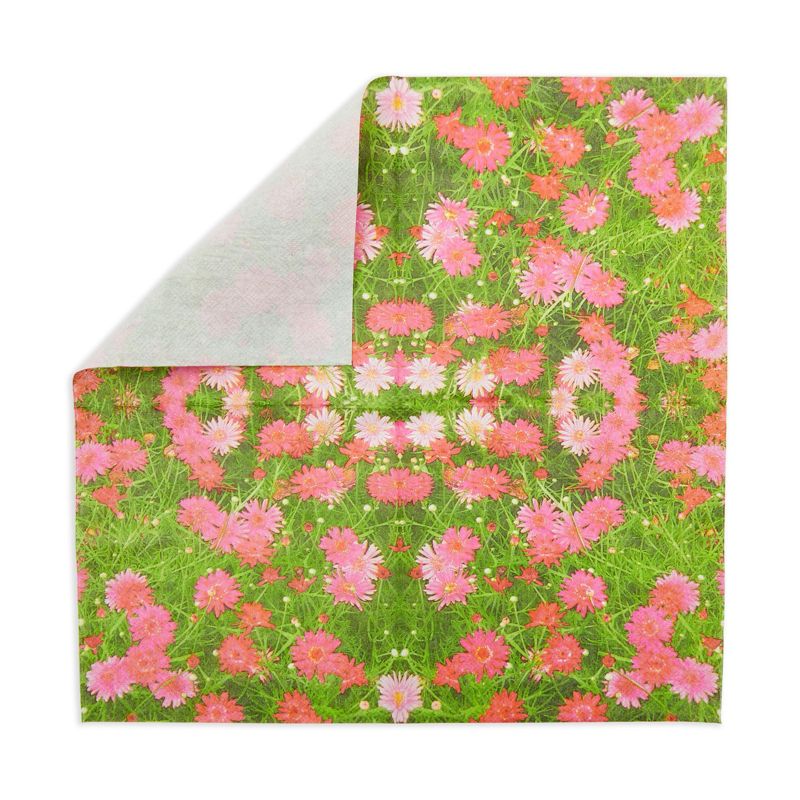 Juvale 100 Pack Pink Daisy Floral Disposable Luncheon Paper Napkins 6.5" for Birthday Summer Party Decorations, 3 of 9