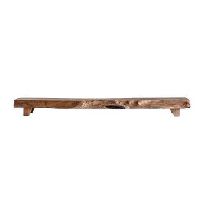 36" x 10" Madre De Cacao Wood Pedestal Tray Natural - 3R Studios