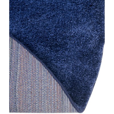 Navy Blue Oval Shag 9' x 12' Synthetic Easy-Care Rug
