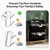 Modern Wave Shoe Cabinet - Slim Entryway Shoe Storage Organizer with 2 Flip Drawers, Fluted Texture Design, and Sturdy Metal Frame for Living Room - 4 of 4