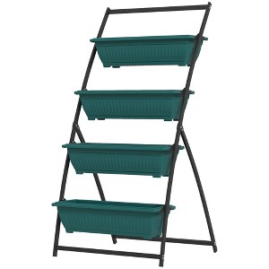 4-Tier Vertical Raised Garden Planter with 4 Boxes, Outdoor Plant Stand Grow Container for Vegetable & Flowers - 1 of 4