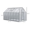 12' x 6' x 6.5' Polycarbonate Greenhouse with Aluminum Frame, Walk-in Heavy Duty Green House with Adjustable Roof Vent, Rain Gutter and Sliding Door - 3 of 4