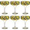 Amici Home Carnaval Margarita Drinking Glass, Imbedded Opaque Beads, Recycled Handblown Artisanal Mexican Tabletop Glassware, 15-Ounce, Set of 6, - 2 of 3