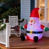 QingMoon 6 FT Inflatable Santa Claus, Christmas Blow Up Decoration with Rotating Magic Lights Outdoor Display for Yard, Lawn and Garden - 2 of 4