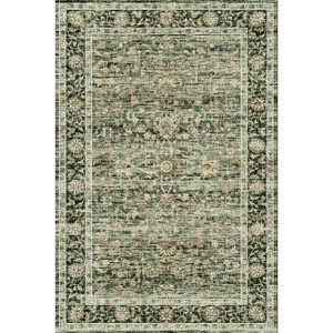 Area Rug Machine Washable Rug Vintage Distressed Area Rug Carpet Oriental Retro Floral Medallion Accent Rug Stain Resistant Non-Slip Foldable - 1 of 1