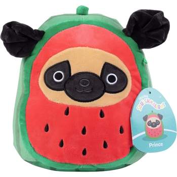 Squishmallow New 8" Prince The Watermelon Pug - Official Kellytoy 2022 Plush - Soft and Squishy Dog Stuffed Animal Toy - Great Gift for Kids