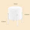 FONTOI Round Storage Ottoman, Ottoman Foot Stools with Removable Lid for Living Room Bedroom, Gray, 13"*15.8"*13" - 3 of 4