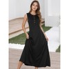 INSPIRE CHIC Women's Sleeveless Button Fit Flare A-Line Flowy Casual Long Dress - 2 of 4
