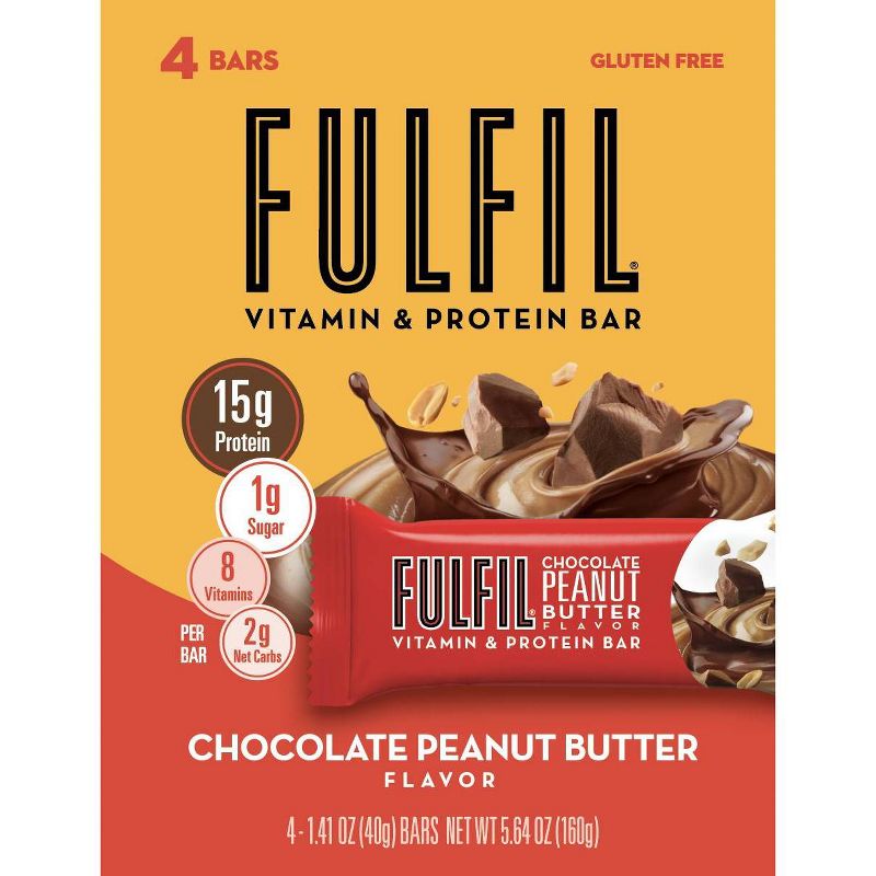 Fulfil Chocolate Peanut Butter Protein Bars - 5.64oz/4ct, 4 of 9
