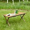 37'' Brown Folding Aluminum Outdoor Table with Roll-Up Top and Carry Bag for Camping,Picnics,Beach or Patio Use-The Pop Home - 2 of 4