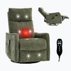 Beige Heat Massage Manual Recliner Chair with Rocker and Swivel in Fabric for Living Room - 2 of 4