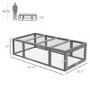 Outdoor Wooden Rabbit Hutch with Run Box Lockable Doors and Openable Roof Small Animal Cage Habitat for Bunny - LAOTIES - 3 of 4