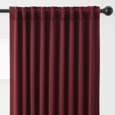 Burgundy Polyester Room Darkening Curtain Panels Set