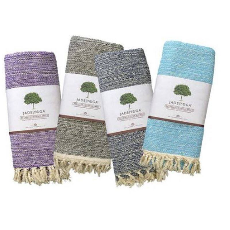 JadeYoga Recycle Cotton Yoga Blanket, 4 of 5