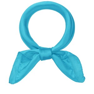 Elerevyo Women's Solid Satin Scarves Small Square Neck Scarf Neckerchief 19.7"x19.7" - 1 of 4
