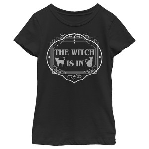 Girl's Lost Gods Halloween The Witch Is In Cats T-Shirt - 1 of 4