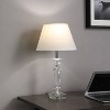 Ore International 21.5" Traditional Crystal Glass Table Lamp Silver : Linen Shade, UL Listed - 2 of 2