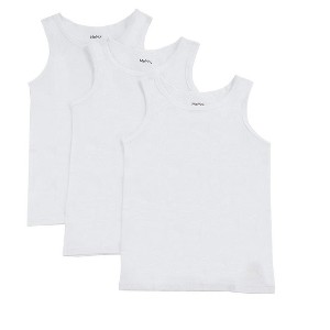 Memoi Boy's Sleeveless Cotton Tank 3-Pack White-White-White 2 - 1 of 3