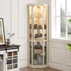 FURNIinspire Corner Curio Cabinet with Side-Hung Glass Doors Shelves, Perfect for Collections, White, 16.5"*69.85"*16.5" - 4 of 4