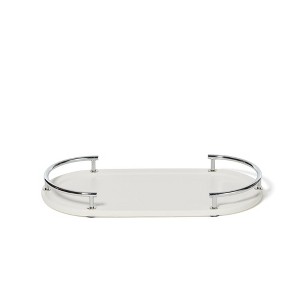Roselli Trading Dubai Amenity Tray ceramic (shiny stainless steel trim) - 1 of 1