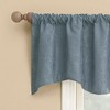 1pc 50"x18" Sun Zero Bronte Floral Jacquard 100% Blackout Rod Pocket Curtain Valance Denim - 2 of 4