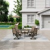 Mondawe 5 Pieces Outdoor Patio Dining Set with 53 in W Round Dining Table and 4 Swivel Rocking Chairs - 4 of 4
