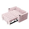 NicBex Modern Pull Out Sofa Bed Velvet Convertible Sleeper Sofa with USB Port and Cup Holders for Living Room - 4 of 4