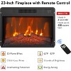 Homhougo Electric Fireplace TV Stand for up to 65", Entertainment Center with 23" Electric Fireplace Remote Control, TV Console Stand Cabinet, Black - 3 of 4