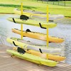 Kayak Stand Rack for 4 Kayak Canoe Paddleboard, Kayak Hanger Holder with Padded Arms and Adjustable Width Yellow - 3 of 4
