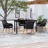 vidaXL Patio Dining Set Outdoor Dining Set Table and Chair Set for Garden - 5 Piece with Cushions Black 55.1" Table Length - 2 of 4