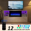AMERLIFE 68" High Gloss Fireplace TV Stand with 40" Fireplace with LED Lights for TVs up to 78" - 3 of 4