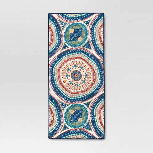 20 X45 Medallion Accent Kitchen Rug Blue Threshold Target